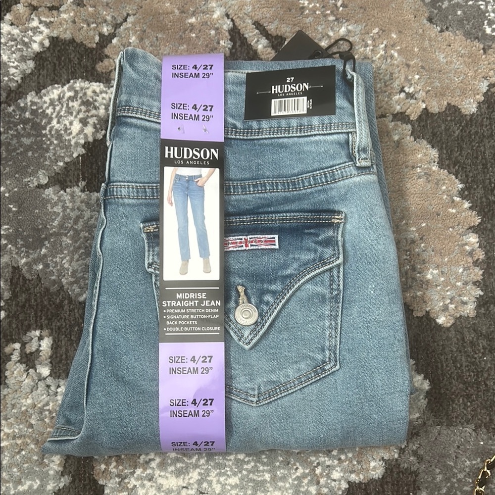 Hudson Jeans Blue Straight Leg Classic Denim